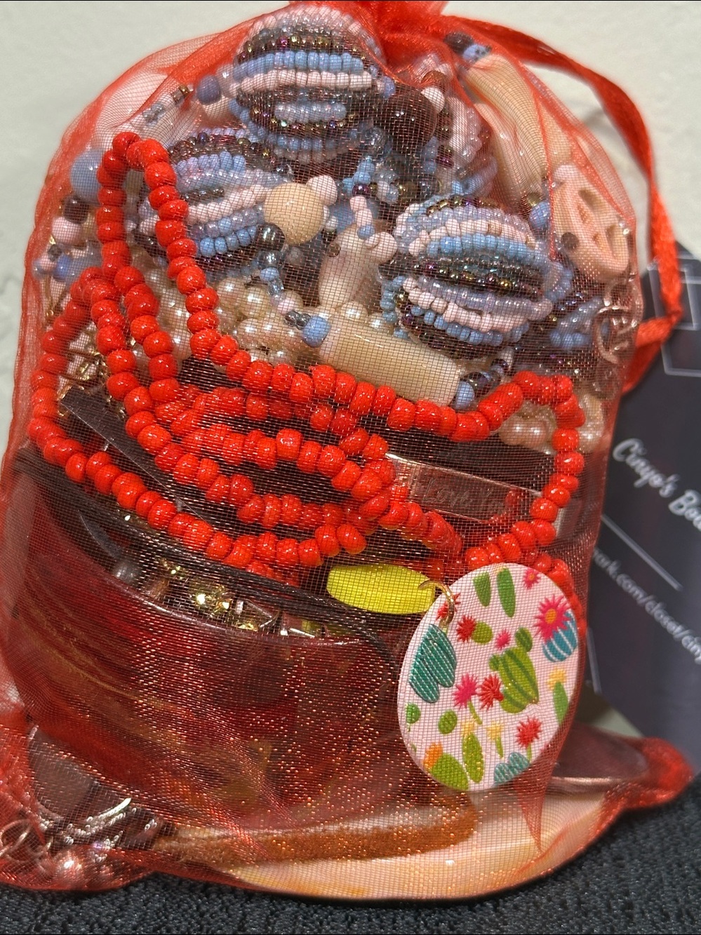 Red Bag 6 - One Pound Mixed Jewelry Bundle